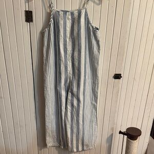 Angie Blue and White Striped Girls Jumpsuit